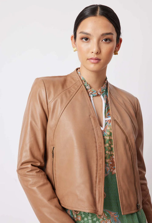 MAHAL LEATHER JACKET IN HUSK