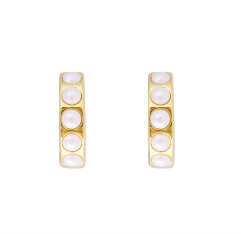 Fairley | Crystal Pearl Midi Hoops